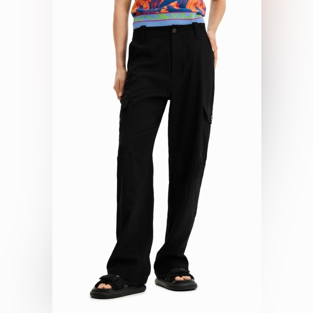 Desigual Black Basic Cargo Trousers